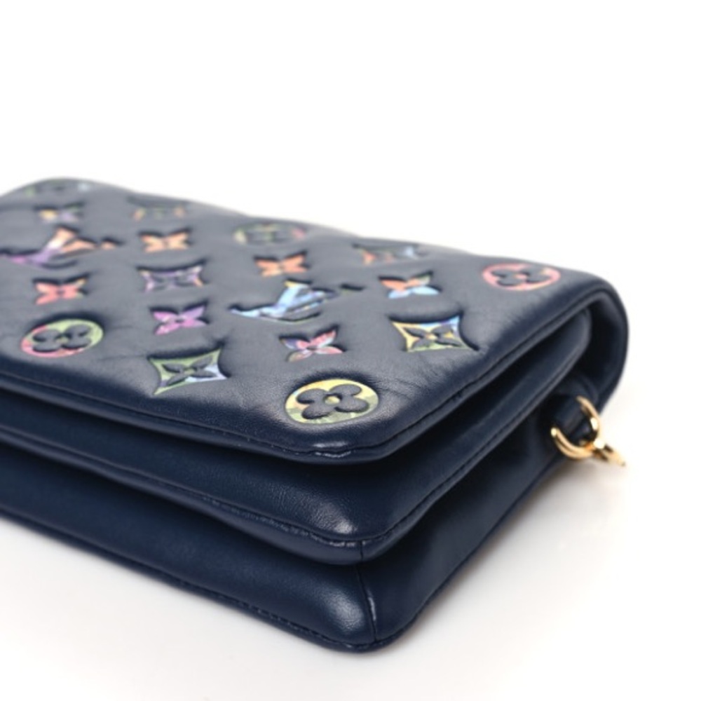 Louis Vuitton Multicolor Lambskin Embossed Monogram LV Garden l Coussin Navy - Picture 3 of 17